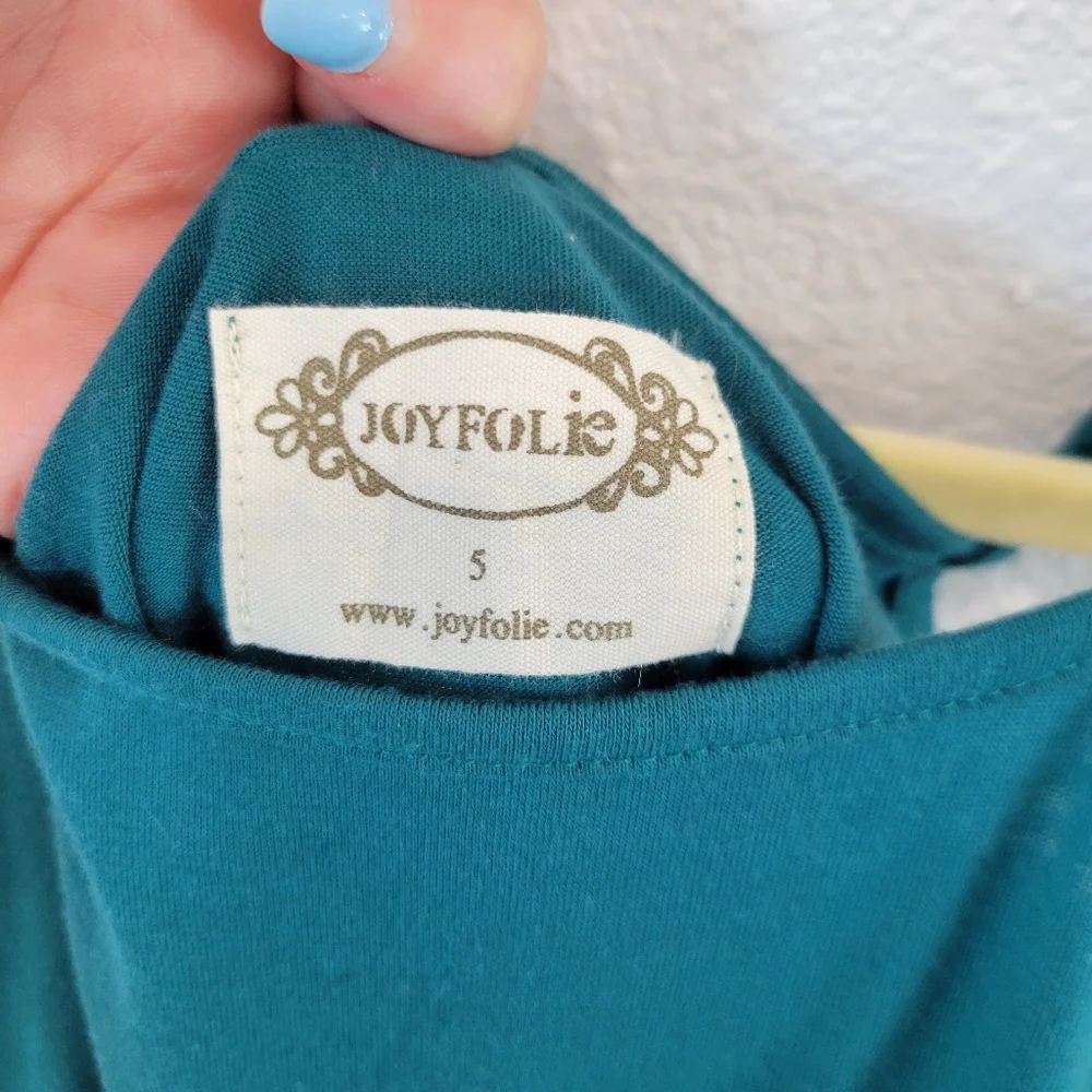 Mia Joy by Joyfolie Teal Tulle Swiss Dot Dress Girls‎ Size 5